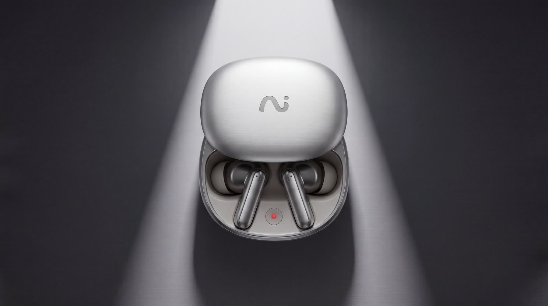 Open iFLYBUDS Pro 3 charging case under a spotlight