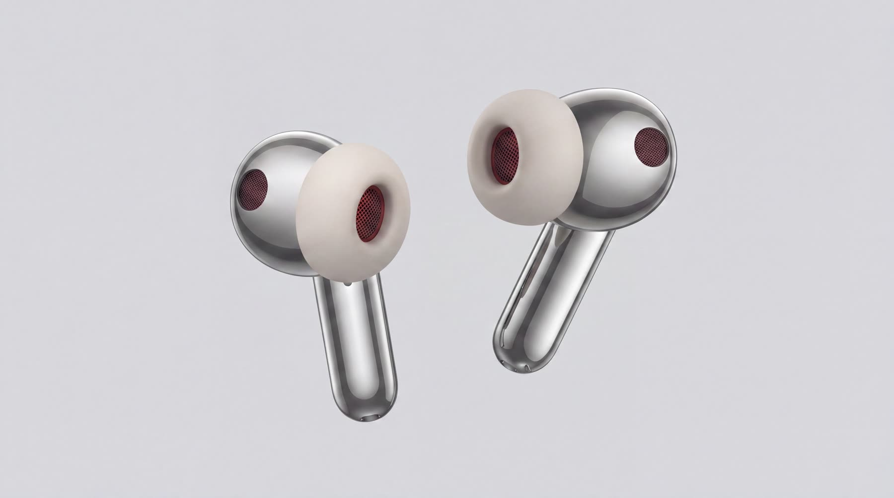 Pair of silver iFLYBUDS Pro 3 earbuds