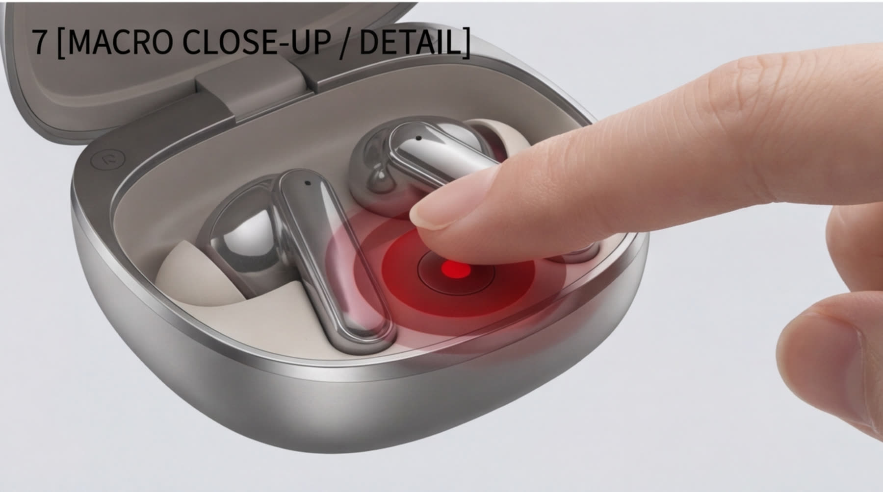 Macro interaction detail inside the iFLYBUDS Pro 3 charging case